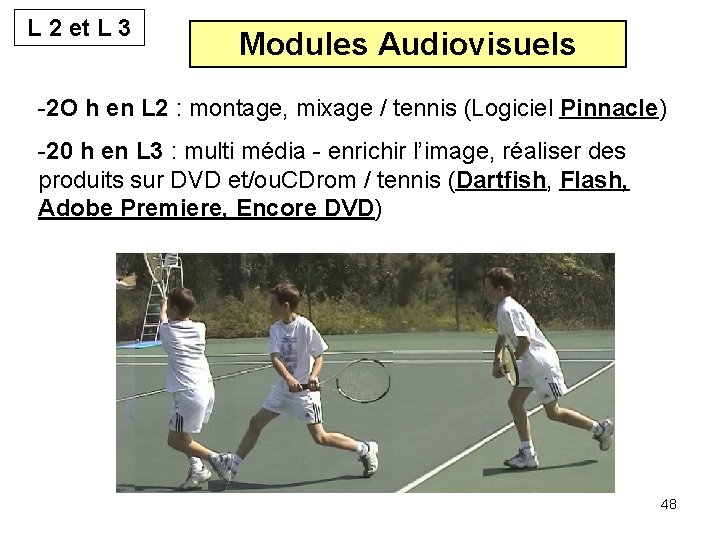 L 2 et L 3 Modules Audiovisuels -2 O h en L 2 : L 2 et L 3 Modules Audiovisuels -2 O h en L 2 :