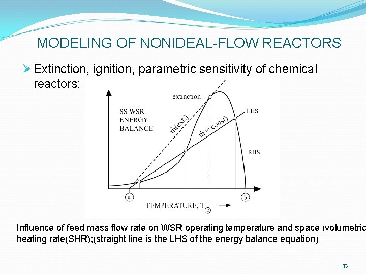 MODELING OF NONIDEAL-FLOW REACTORS Ø Extinction, ignition, parametric sensitivity of chemical reactors: Influence of MODELING OF NONIDEAL-FLOW REACTORS Ø Extinction, ignition, parametric sensitivity of chemical reactors: Influence of