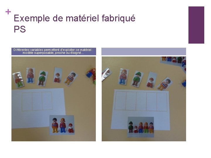 + Exemple de matériel fabriqué PS Différentes variables permettent d’exploiter ce matériel : modèle