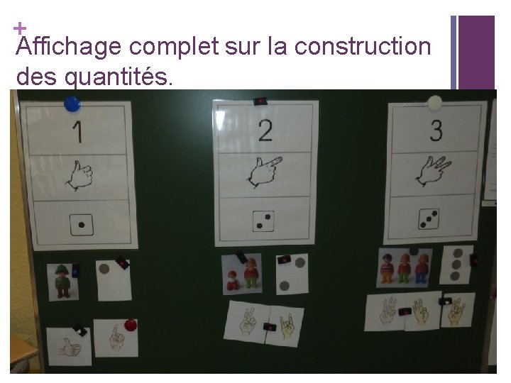 + Affichage complet sur la construction des quantités. 