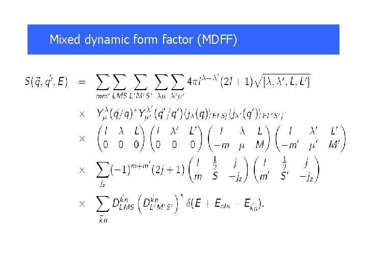 Mixed dynamic form factor (MDFF) 