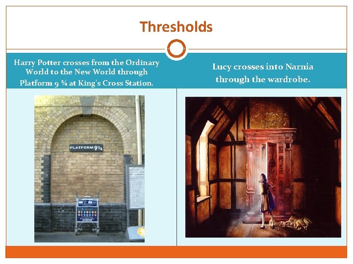 Thresholds Harry Potter crosses from the Ordinary World to the New World through Platform