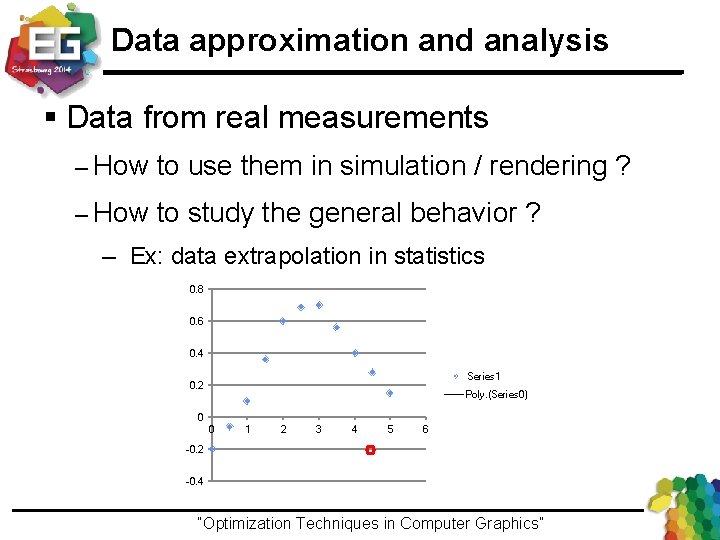 Data approximation and analysis § Data from real measurements – How to use them