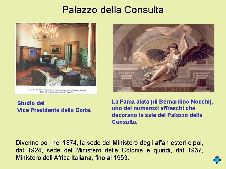 Palazzo della Consulta Studio del Vice Presidente della Corte. La Fama alata (di Bernardino