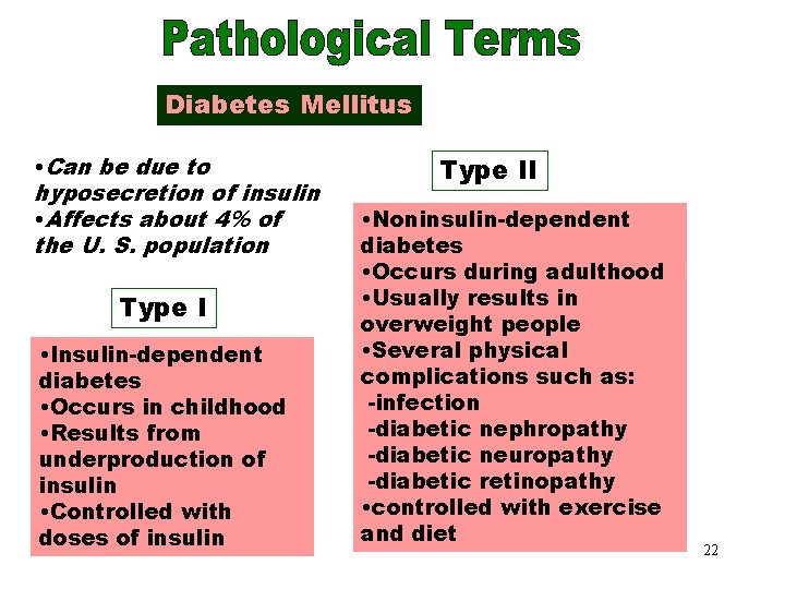 Diabetes Mellitus • Can be due to hyposecretion of insulin • Affects about 4%