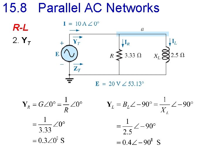 15. 8 Parallel AC Networks R-L 2. YT 