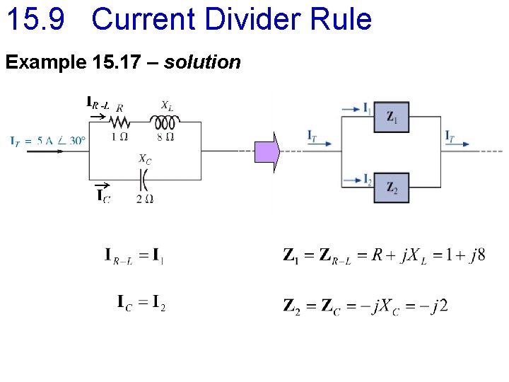 15. 9 Current Divider Rule Example 15. 17 – solution 