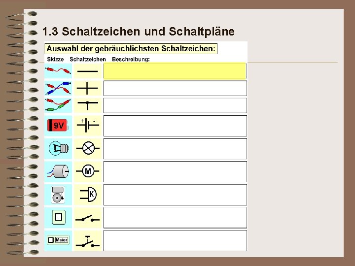 1. 3 Schaltzeichen und Schaltpläne 