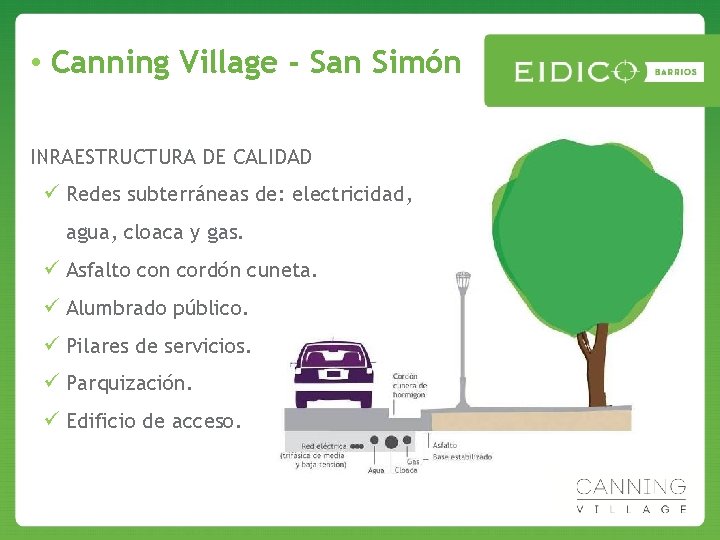  • Canning Village - San Simón INRAESTRUCTURA DE CALIDAD ü Redes subterráneas de: