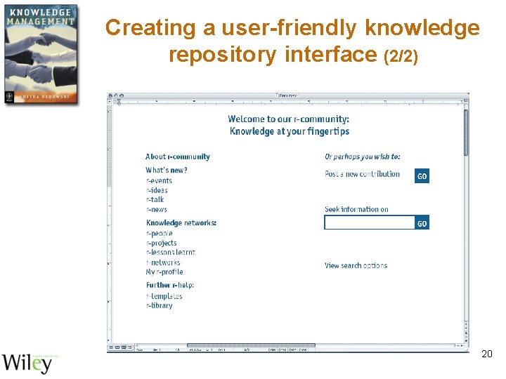 Creating a user-friendly knowledge repository interface (2/2) 20 