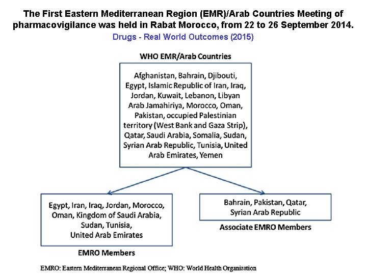 The First Eastern Mediterranean Region (EMR)/Arab Countries Meeting of pharmacovigilance was held in Rabat