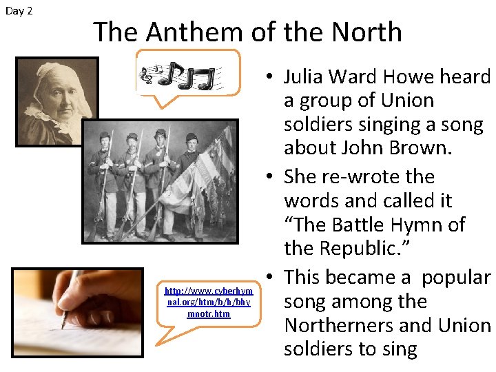 Day 2 The Anthem of the North http: //www. cyberhym nal. org/htm/b/h/bhy mnotr. htm