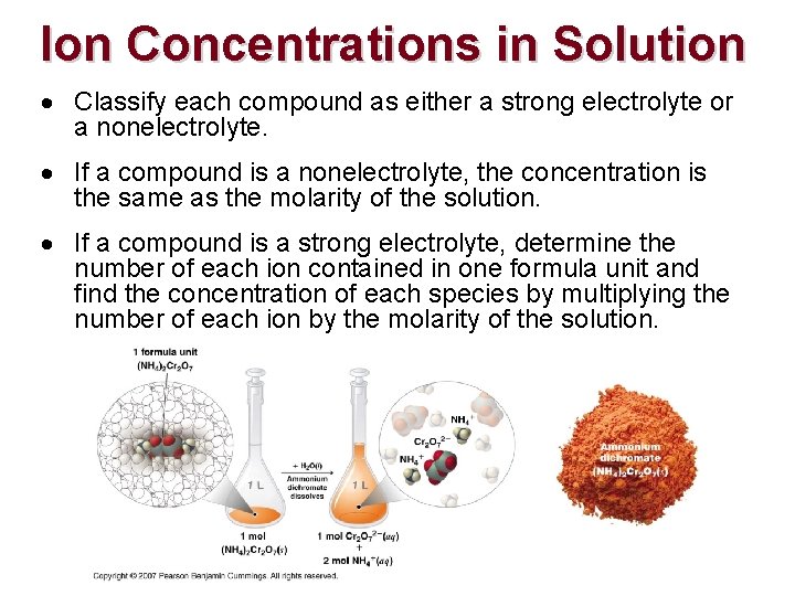 Ion Concentrations in Solution Classify each compound as either a strong electrolyte or a