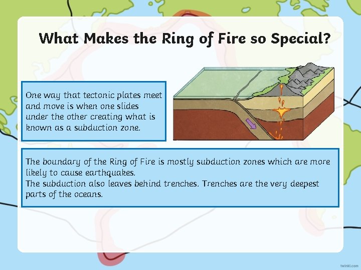 What Makes the Ring of Fire so Special? One way that tectonic plates meet