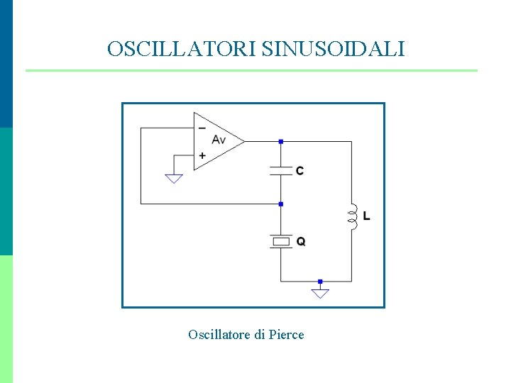 OSCILLATORI SINUSOIDALI Oscillatore di Pierce 28 