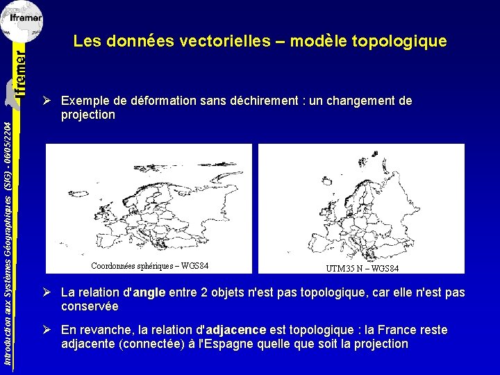 Les données vectorielles – modèle topologique Introduction aux Systèmes Géographiques (SIG) - 06/05/2204 Ø
