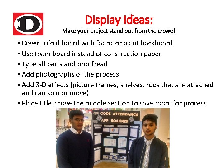 Display Ideas: Make your project stand out from the crowd! • Cover trifold board