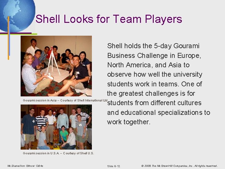 Shell Looks for Team Players Shell holds the 5 -day Gourami Business Challenge in