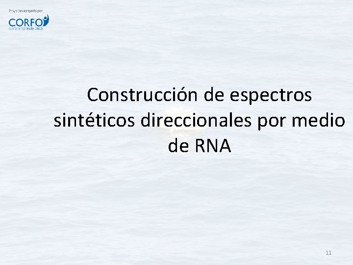 Construcción de espectros sintéticos direccionales por medio de RNA 11 