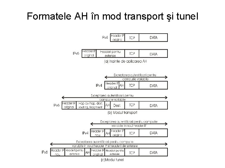 Formatele AH în mod transport şi tunel 