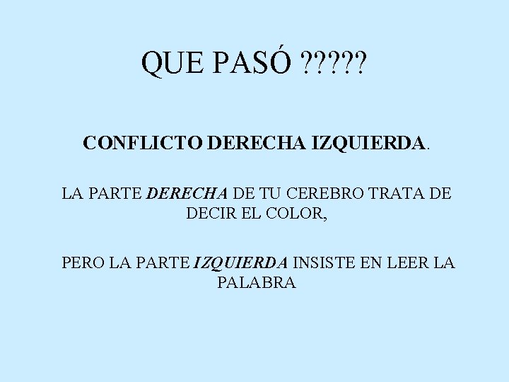 QUE PASÓ ? ? ? CONFLICTO DERECHA IZQUIERDA. LA PARTE DERECHA DE TU CEREBRO QUE PASÓ ? ? ? CONFLICTO DERECHA IZQUIERDA. LA PARTE DERECHA DE TU CEREBRO