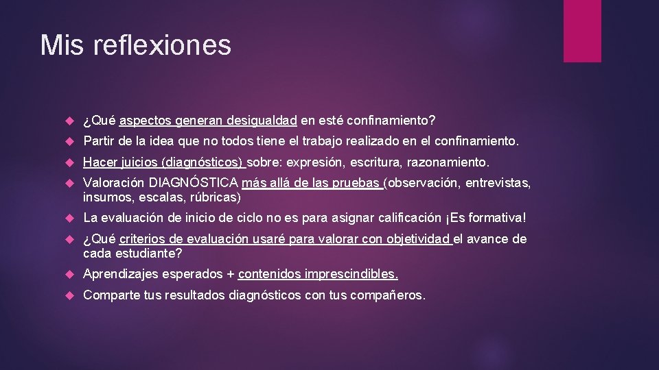 Mis reflexiones ¿Qué aspectos generan desigualdad en esté confinamiento? Partir de la idea que