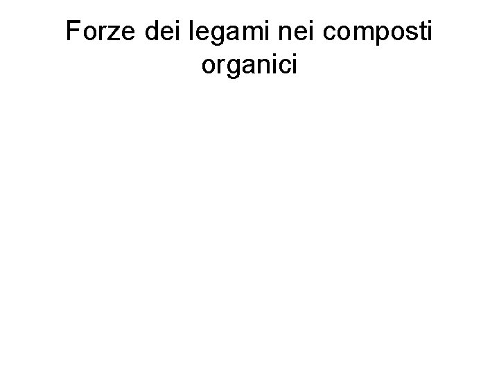 Forze dei legami nei composti organici 