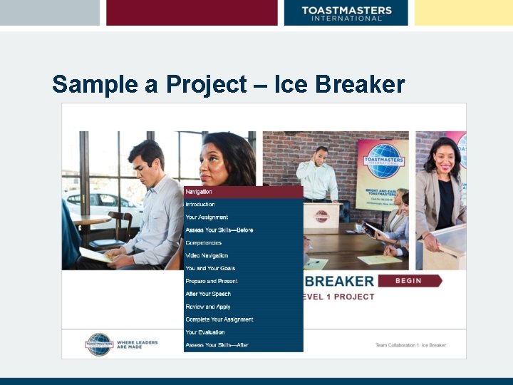 Sample a Project – Ice Breaker 
