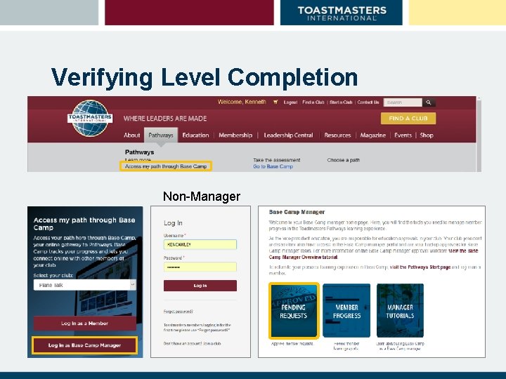 Verifying Level Completion Non-Manager 