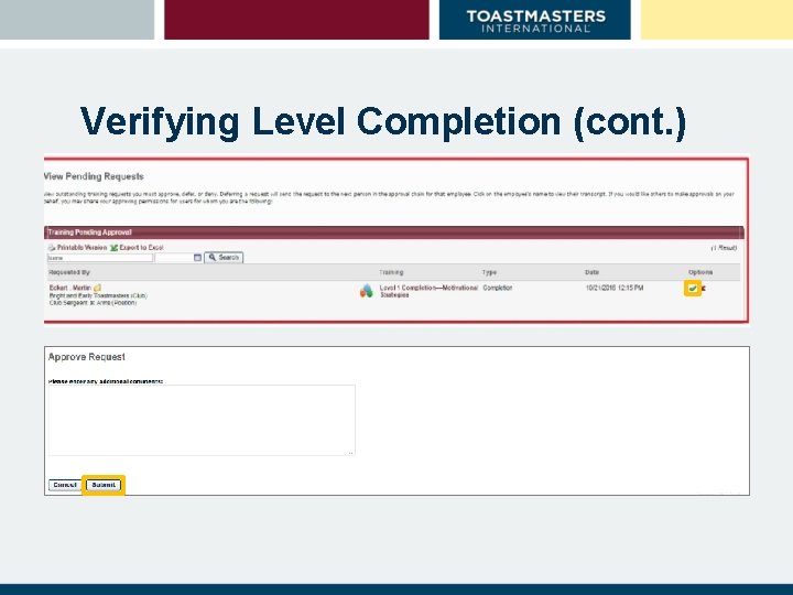 Verifying Level Completion (cont. ) 