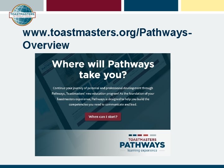 www. toastmasters. org/Pathways. Overview 