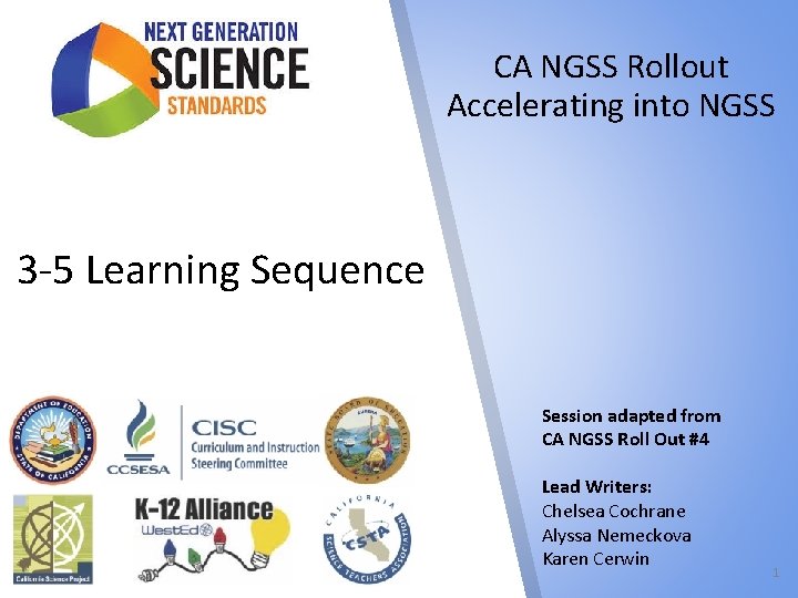 CA NGSS Rollout Accelerating into NGSS 3 -5 Learning Sequence Session adapted from CA