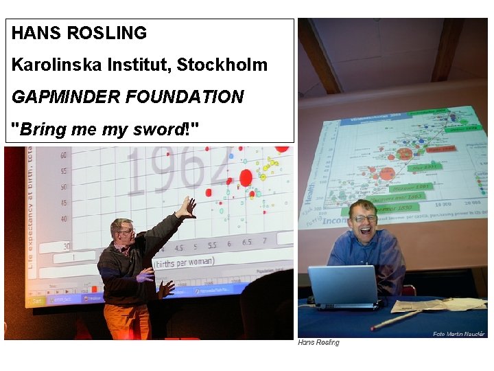 HANS ROSLING Karolinska Institut, Stockholm GAPMINDER FOUNDATION "Bring me my sword!" 