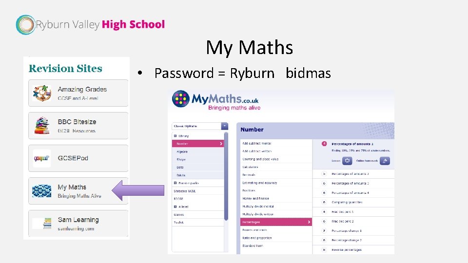 My Maths • Password = Ryburn bidmas 