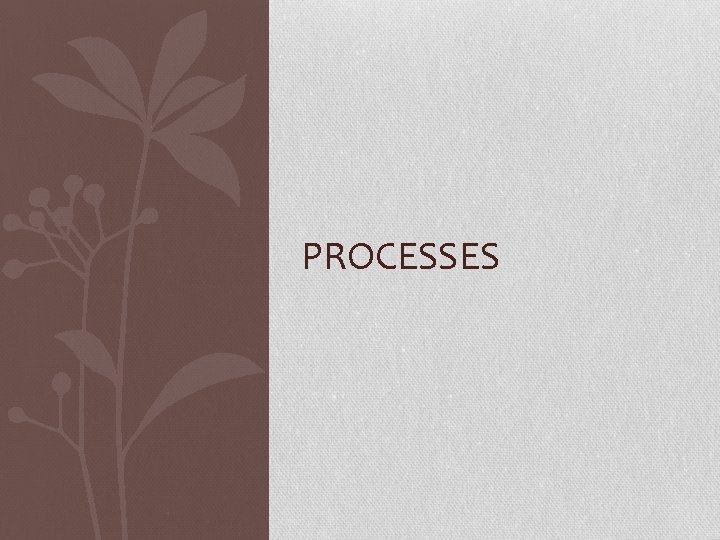 PROCESSES PROCESSES