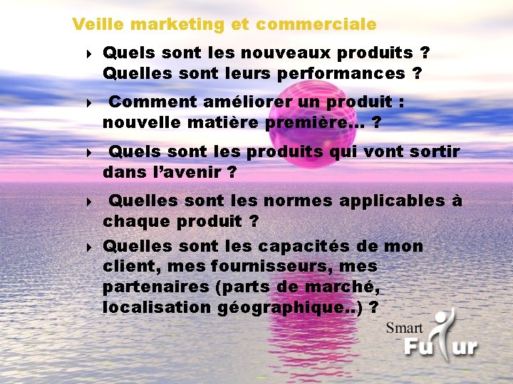 Veille marketing et commerciale 4 4 4 Quels sont les nouveaux produits ? Quelles