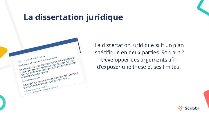 La dissertation juridique suit un plan spécifique en deux parties. Son but ? Développer