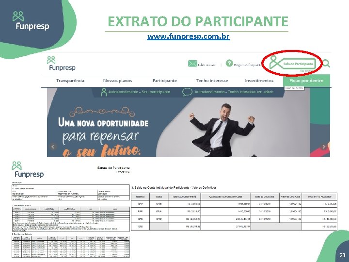 EXTRATO DO PARTICIPANTE www. funpresp. com. br 92 23 