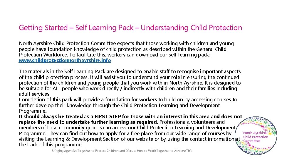Getting Started – Self Learning Pack – Understanding Child Protection North Ayrshire Child Protection