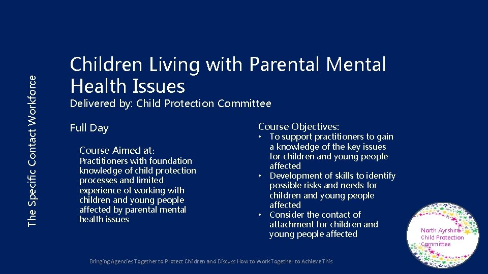 The Specific Contact Workforce Children Living with Parental Mental Health Issues Delivered by: Child