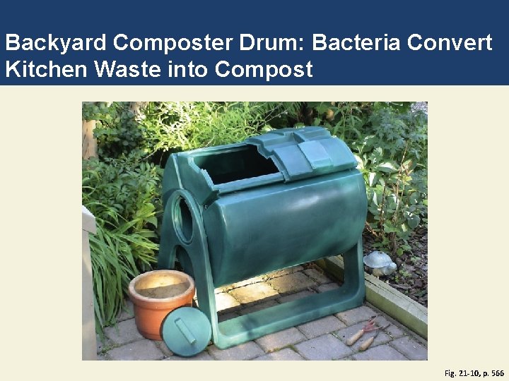 Backyard Composter Drum: Bacteria Convert Kitchen Waste into Compost Fig. 21 -10, p. 566