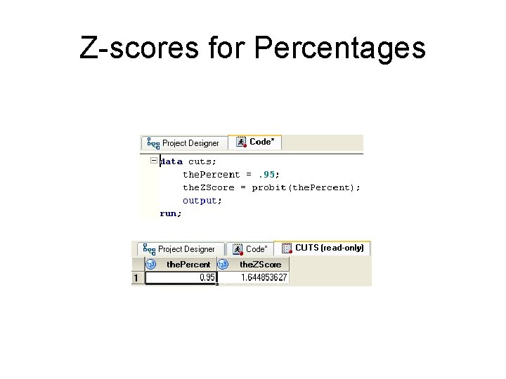 Z-scores for Percentages 