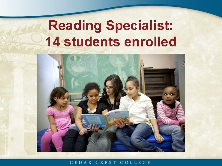 Reading Specialist: 14 students enrolled 