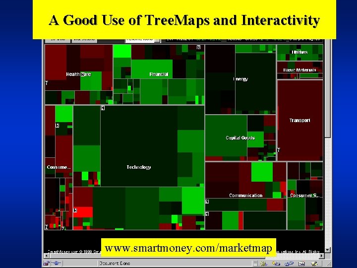 A Good Use of Tree. Maps and Interactivity www. smartmoney. com/marketmap 