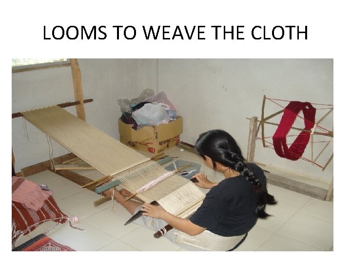 LOOMS TO WEAVE THE CLOTH 