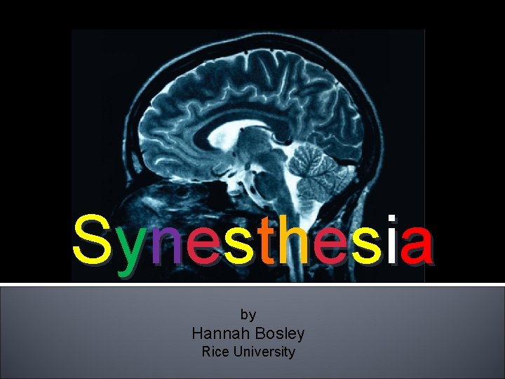 Synesthesia by Hannah Bosley Rice University 