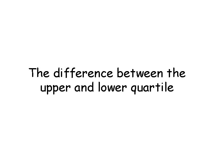 The difference between the upper and lower quartile 