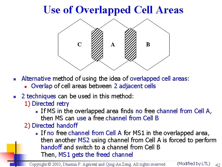 Use of Overlapped Cell Areas C n n A B Alternative method of using