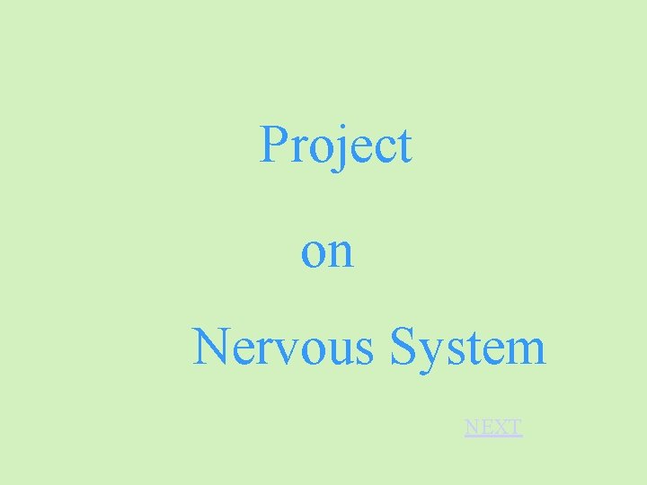 Project on Nervous System NEXT 