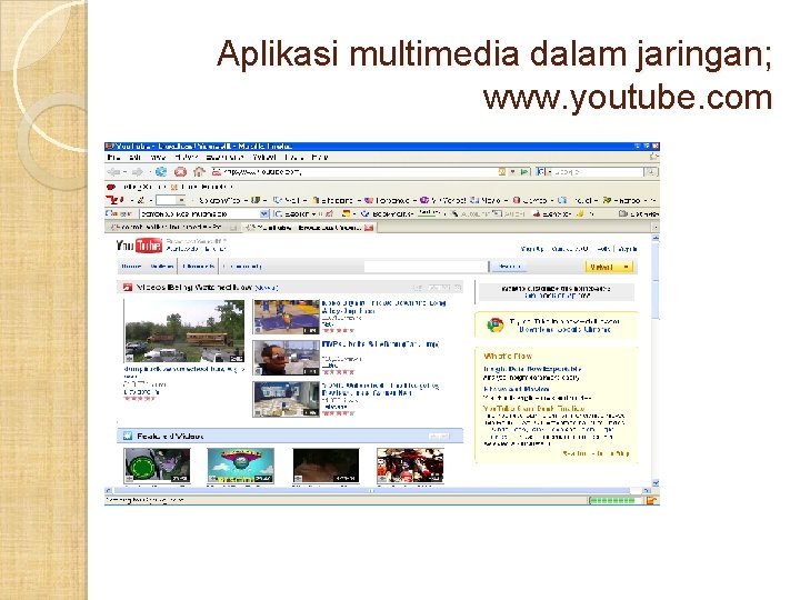 Aplikasi multimedia dalam jaringan; www. youtube. com Aplikasi multimedia dalam jaringan; www. youtube. com